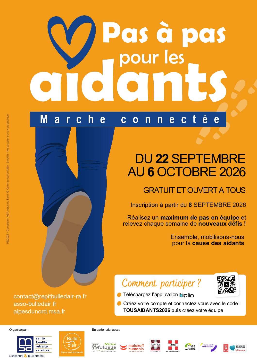 Marche connectée « Pas à pas pour les aidants » 2026
